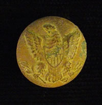 The button bears the distinctive eagle decoration found on U.S. Army buttons from the Civil War period.